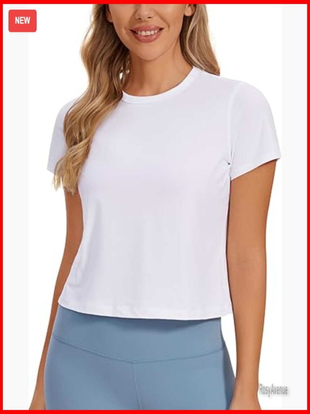 Pima Cotton Crop Top High Neck Short Sleeve Athletic Yoga Workout Shirt